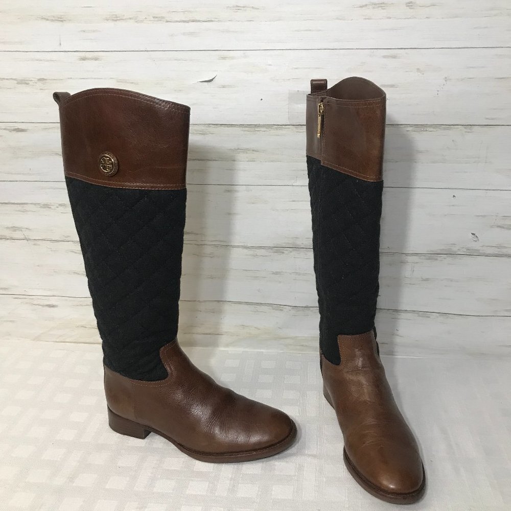 Tory Burch Brown and Black Heeled Boots